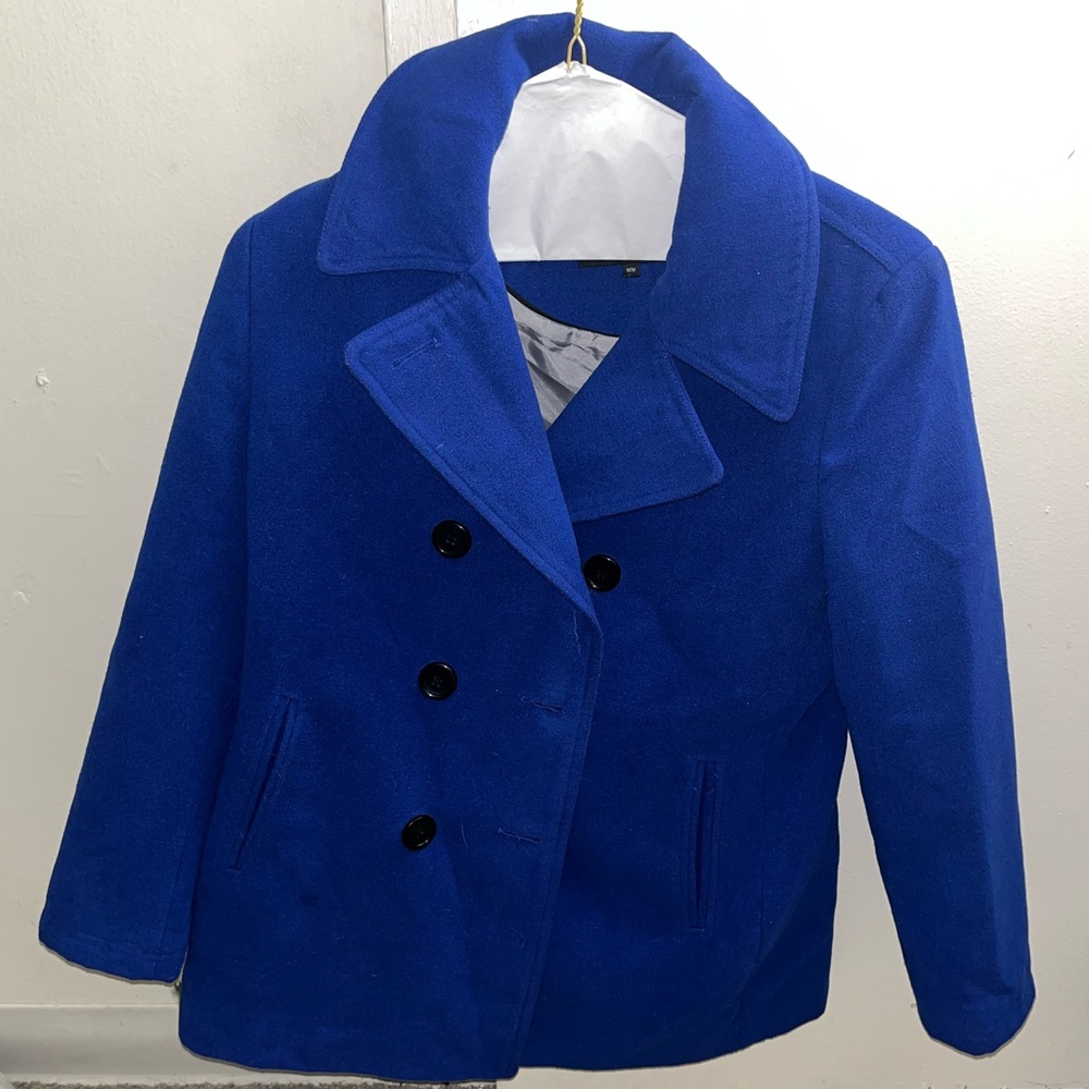 Blue coloured good condition coat size M for women